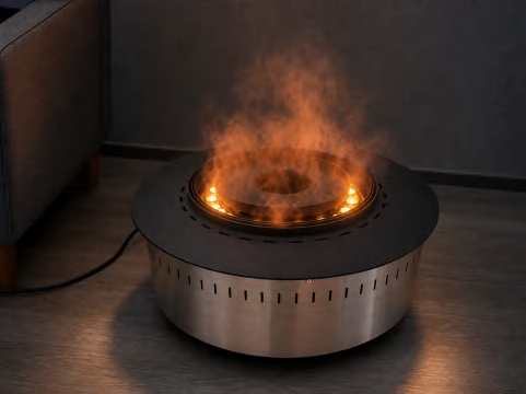 SEFIRE IRVF Wasserdampf-Kamin mit rundem Nebelflammeneffekt im Innenraum