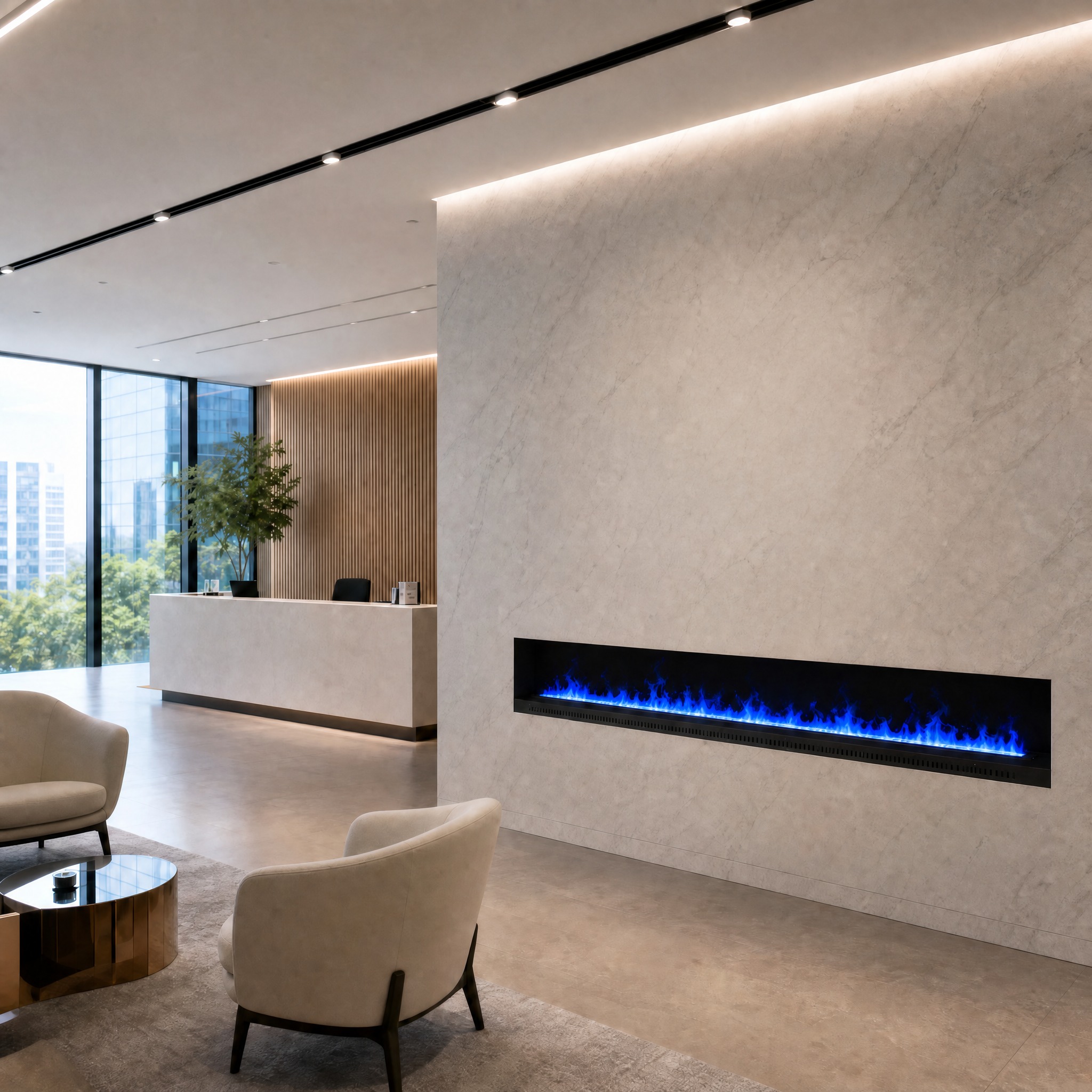 Luxury interior fireplace project installation