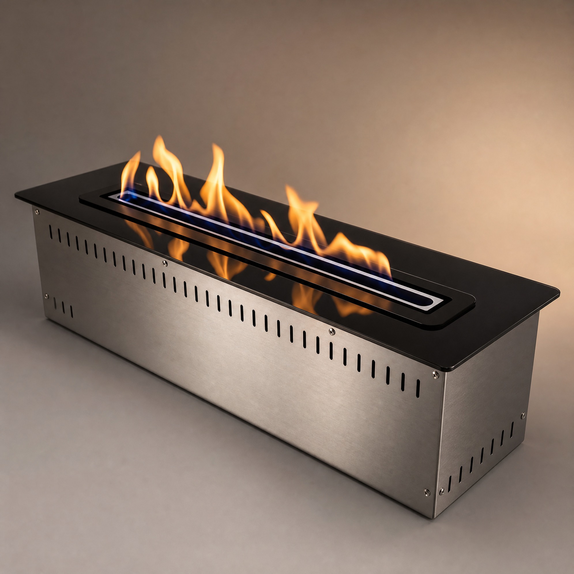 SEFIRE RCFB Regular smart ethanol burner with stainless steel body and real flame